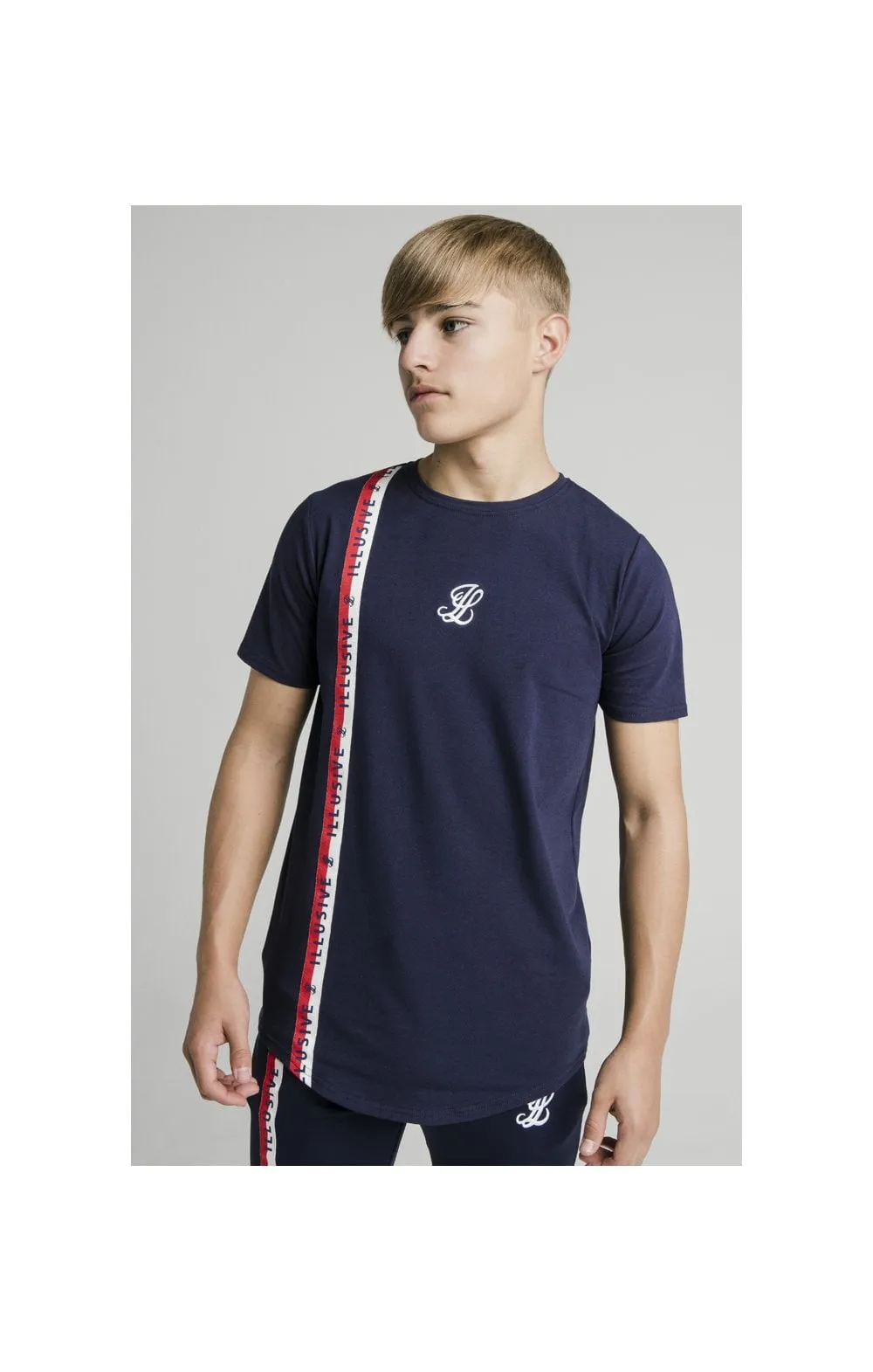 Illusive London Side Tape Tee - Navy sold by Siksilk
