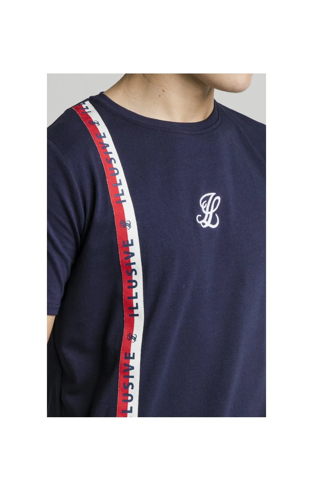 Illusive London Side Tape Tee - Navy sold by Siksilk product image thumbnail 2