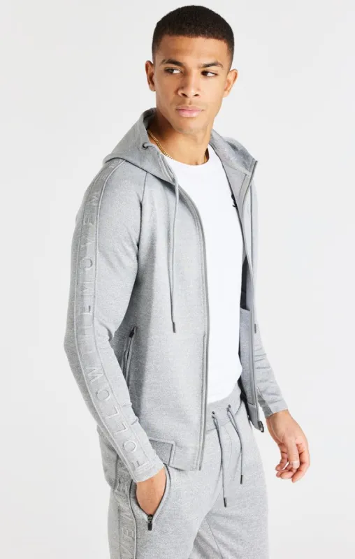 Grey Marl Movement Zip Through Hoodie sold by Siksilk