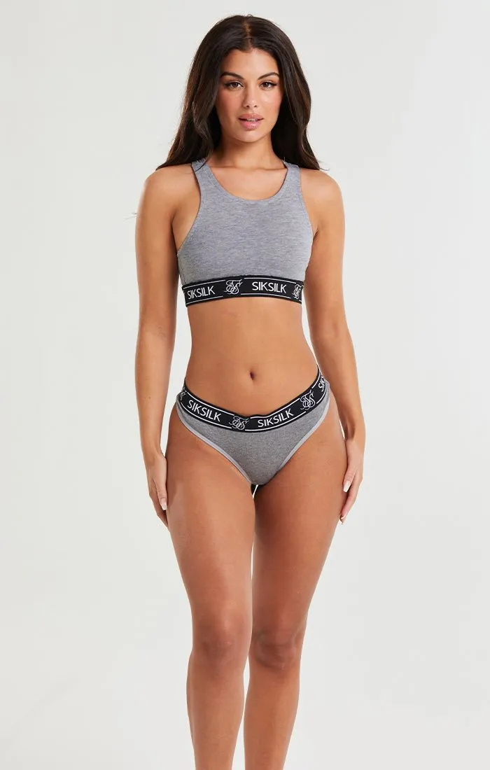 Grey Marl Racerback Bralette sold by Siksilk