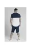 SikSilk S/S Cut & Sew Tech Tee - Navy & White sold by Siksilk