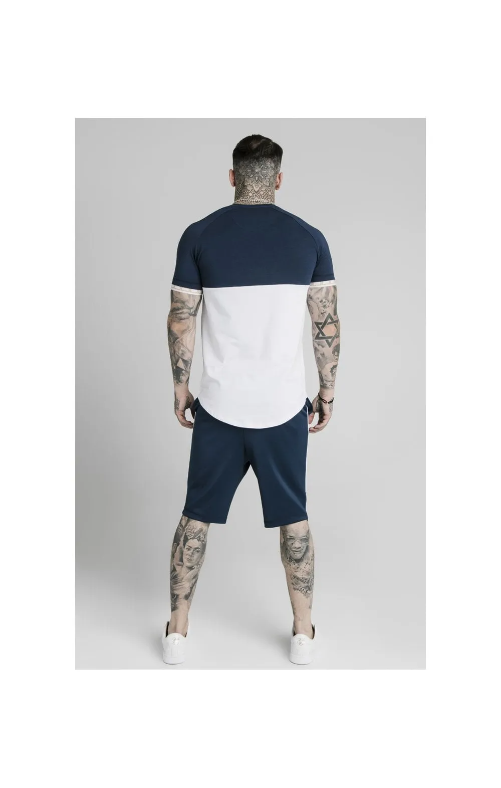 SikSilk S/S Cut & Sew Tech Tee - Navy & White sold by Siksilk product image thumbnail 5