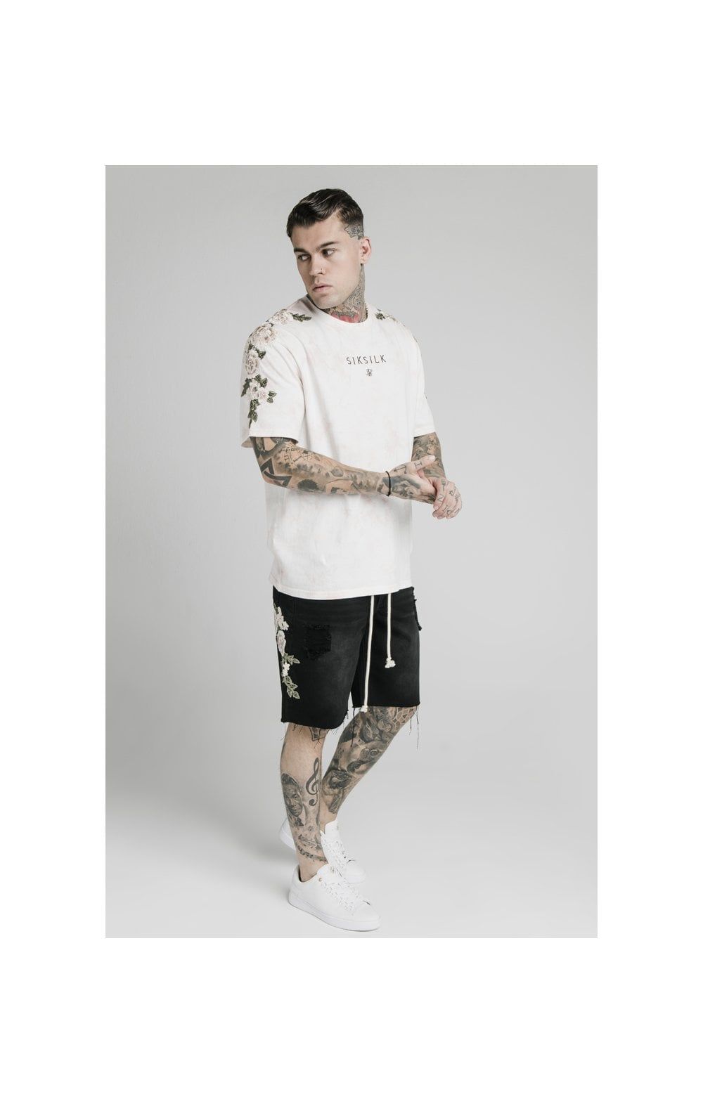 SikSilk Loose Fit Denim Shorts - Washed Black sold by Siksilk product image thumbnail 3