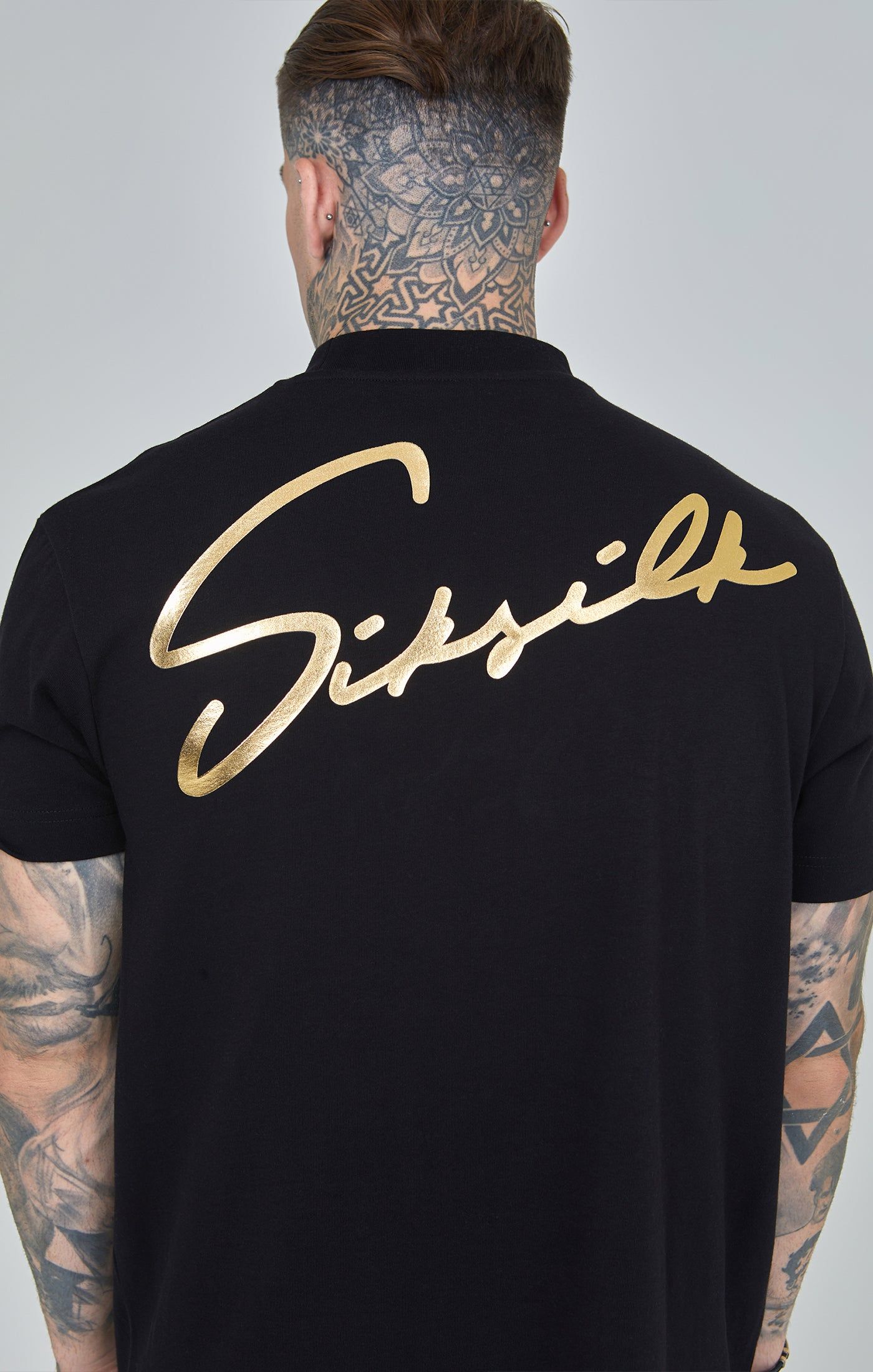 Black Script Print Oversized T-Shirt sold by Siksilk product image thumbnail 2