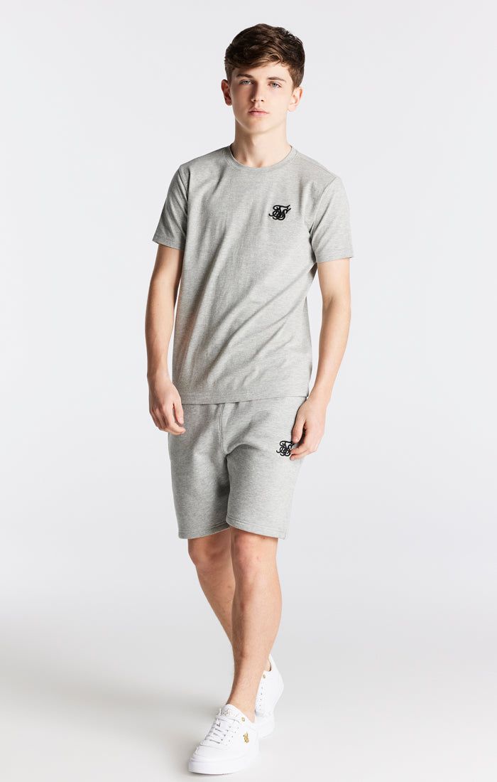 Boys Grey Marl Essentials Short Sleeve T-Shirt sold by Siksilk product image thumbnail 3