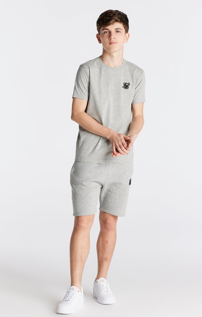 Boys Grey Marl Essentials Short Sleeve T-Shirt sold by Siksilk product image thumbnail 4
