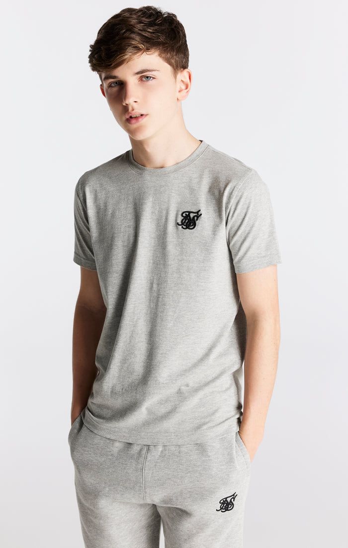 Boys Grey Marl Essentials Short Sleeve T-Shirt sold by Siksilk