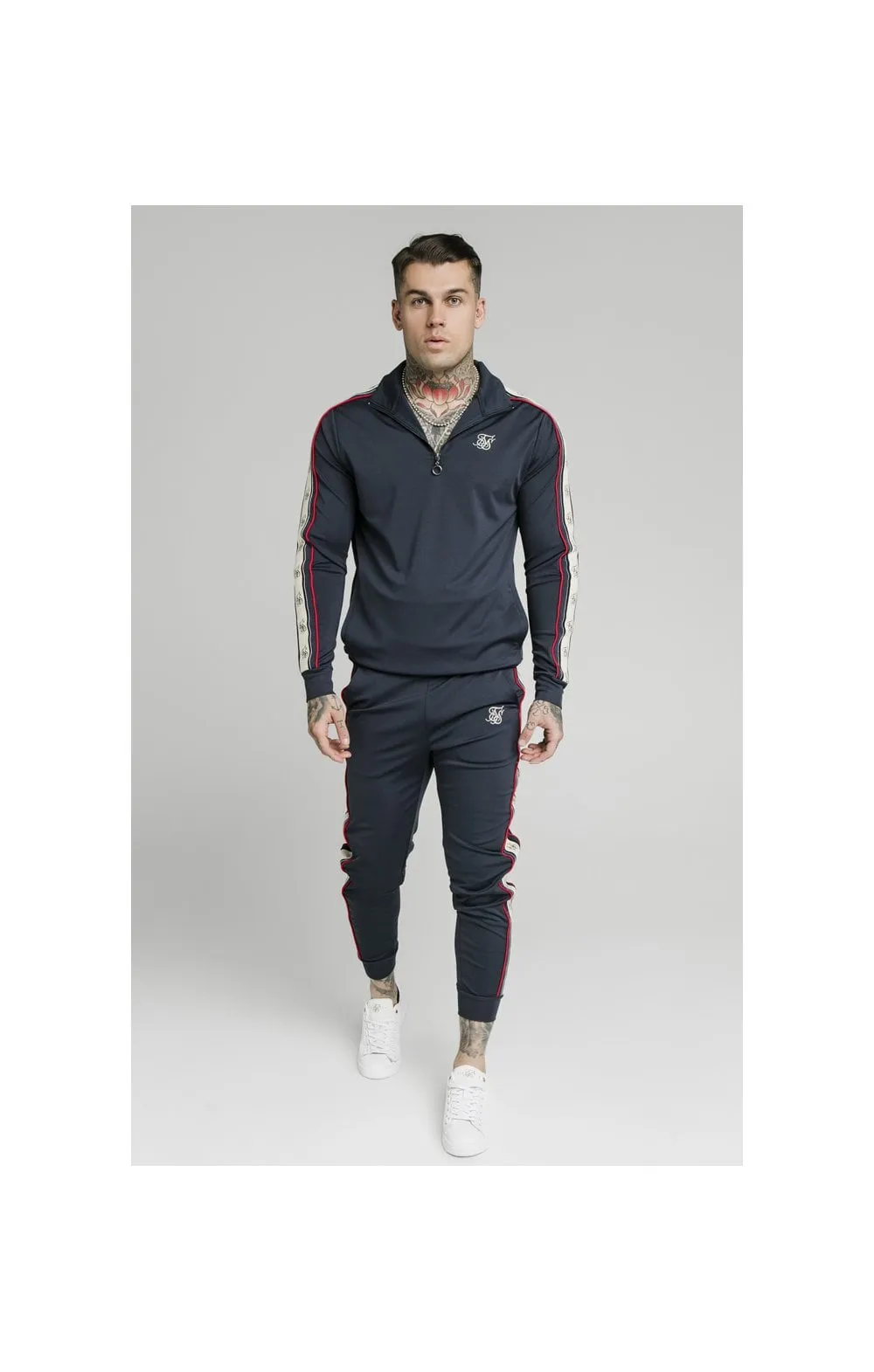 SikSilk Premium Tape 1/4 Zip Funnel Neck Hoodie- Navy sold by Siksilk product image thumbnail 5