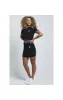 SikSilk Panel Tape Crop Tee - Black sold by Siksilk