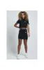 SikSilk Panel Tape Crop Tee - Black sold by Siksilk