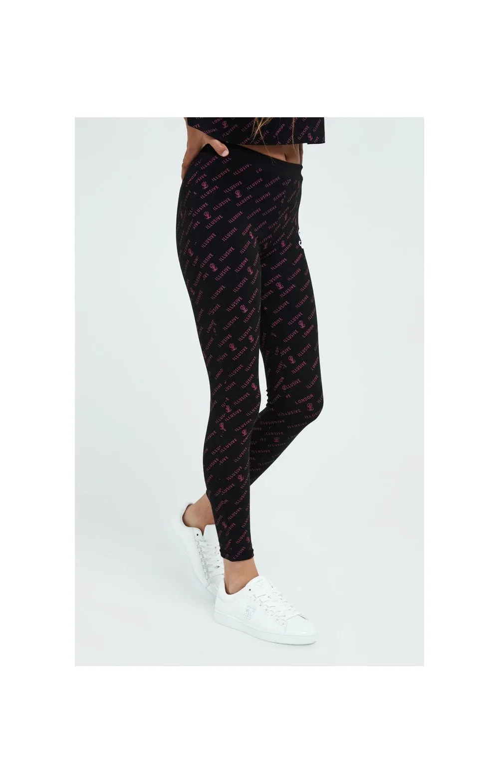 Illusive London Aop Legging - Black sold by Siksilk product image thumbnail 4
