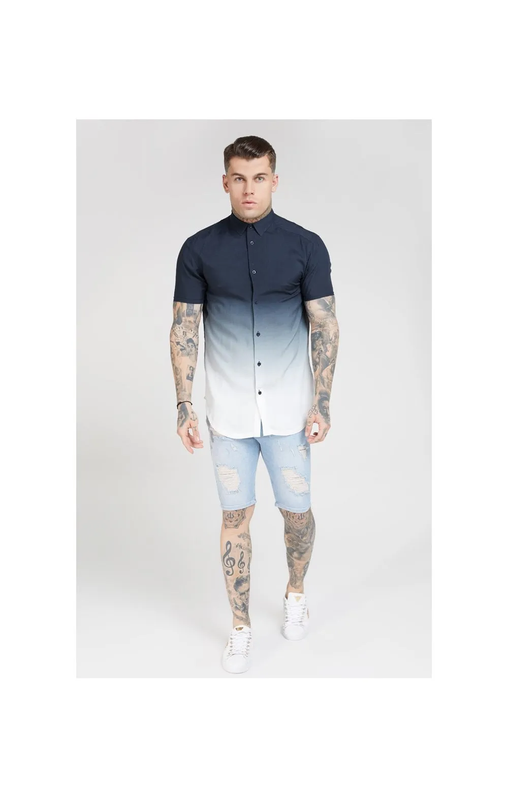 SikSilk Resort Shirt – Navy & White sold by Siksilk product image thumbnail 3