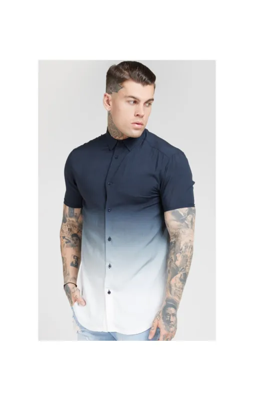 SikSilk Resort Shirt – Navy & White sold by Siksilk