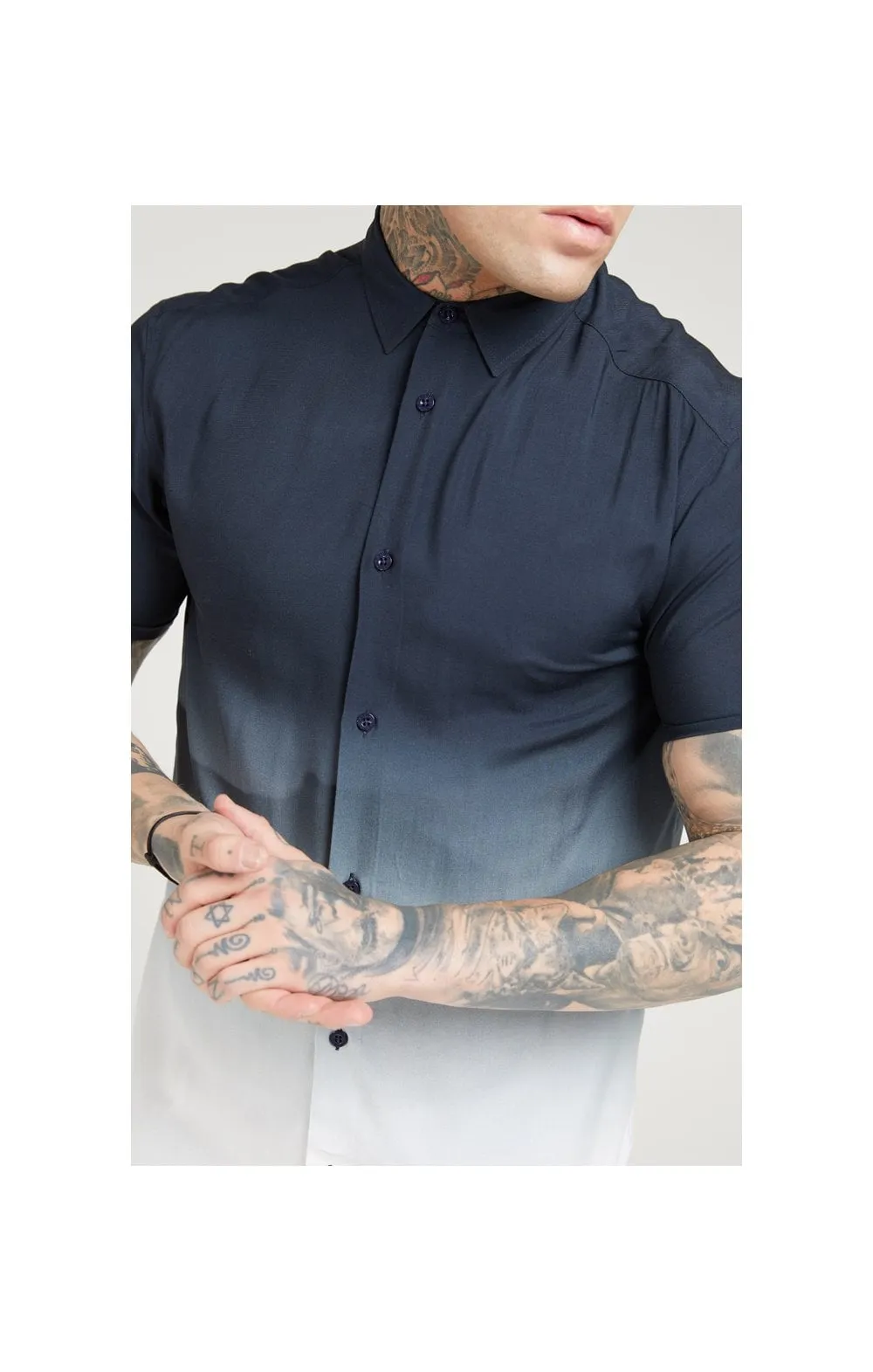 SikSilk Resort Shirt – Navy & White sold by Siksilk product image thumbnail 2