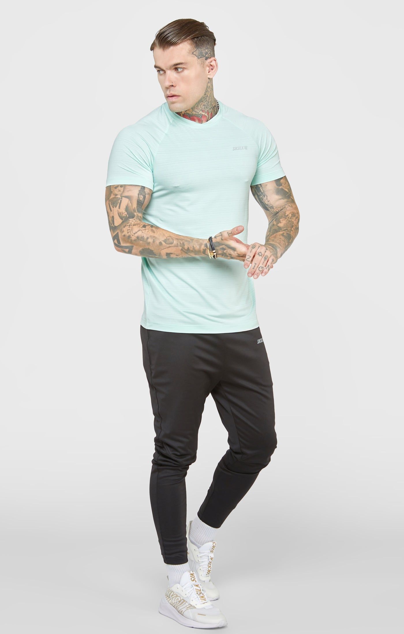 Blue Sports Textured Look T-Shirt sold by Siksilk product image thumbnail 4