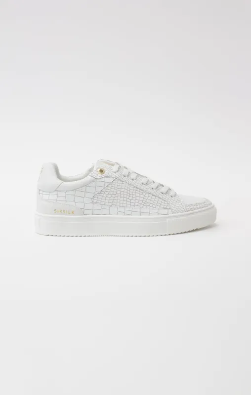 White Croc Effect Low-Top Trainer sold by Siksilk