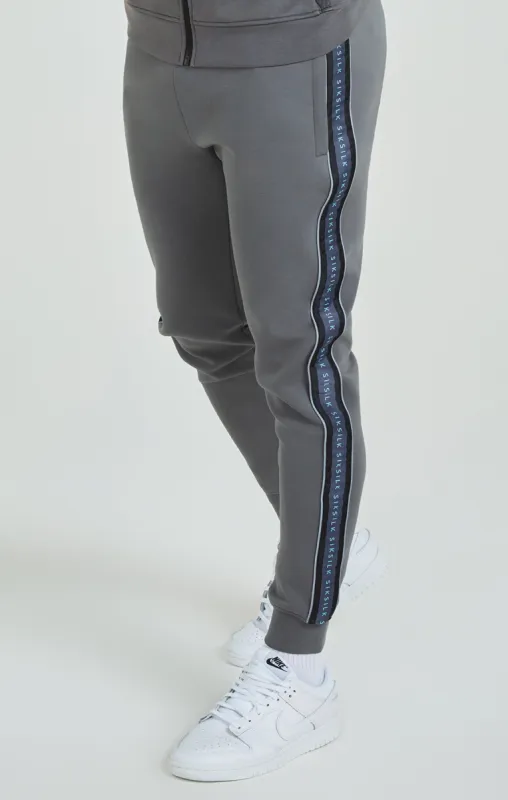 Grey Branded Tape Track Pant sold by Siksilk