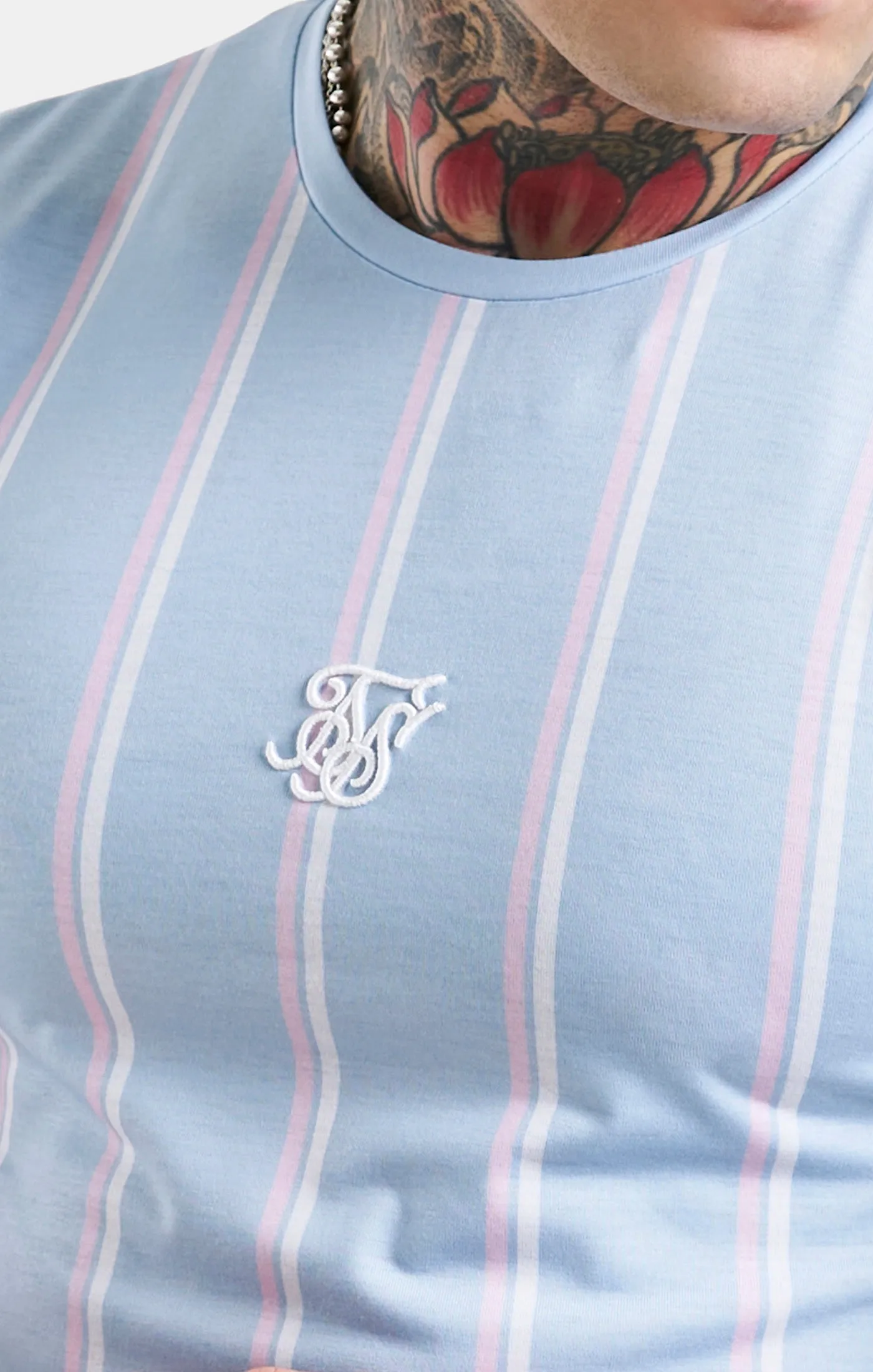 SikSilk Striped Tee - Blue, Pink & White sold by Siksilk product image thumbnail 2