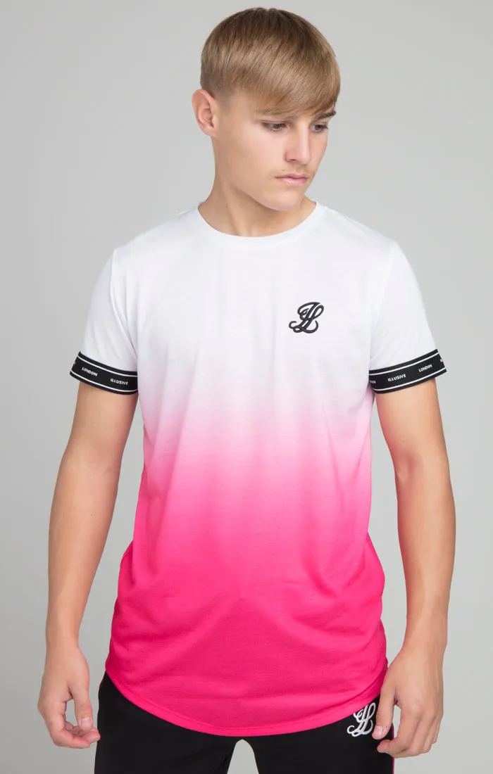 Illusive London Fade Tech Tee - White & Pink sold by Siksilk