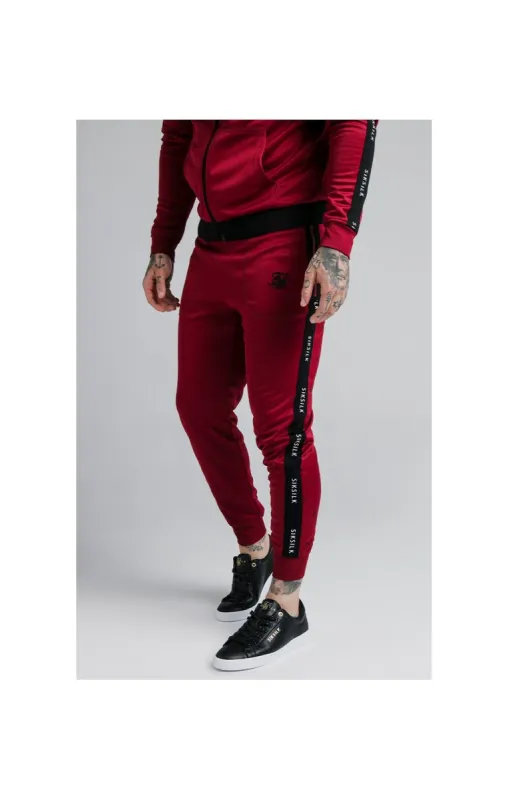 SikSilk Shadow Cuffed Jogger - Deep Red & Black sold by Siksilk