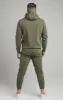 Khaki Essential Zip Through Funnel Neck Hoodie sold by Siksilk