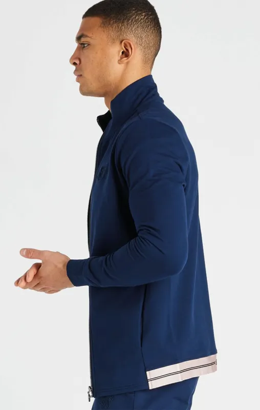 Navy Supremacy Funnel Neck Zip Through sold by Siksilk
