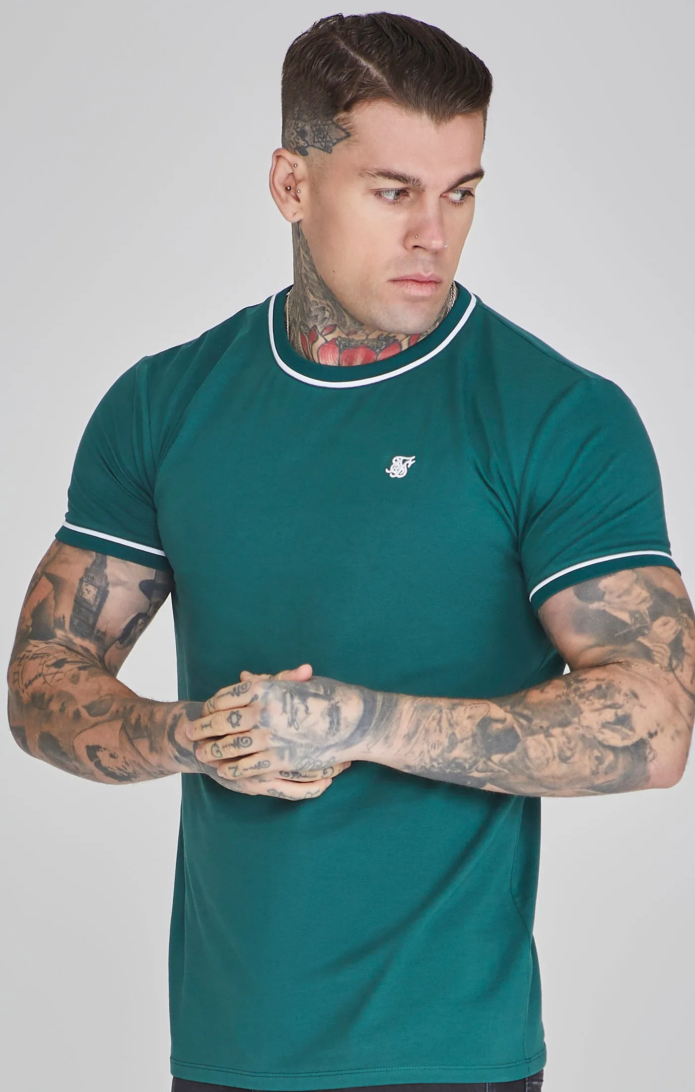 Green Muscle Fit T-Shirt sold by Siksilk
