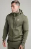 Khaki Essential Zip Through Funnel Neck Hoodie sold by Siksilk