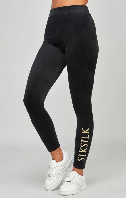 Black Velour Leggings sold by Siksilk
