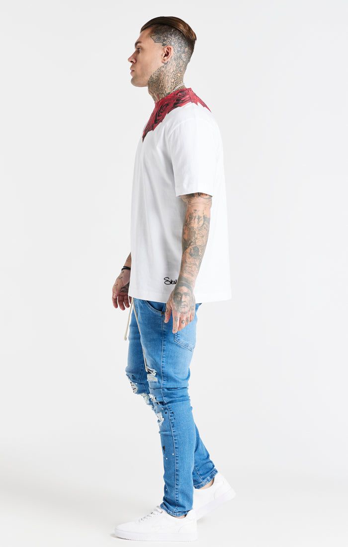 Blue Distressed Basic Cut Jean sold by Siksilk product image thumbnail 4
