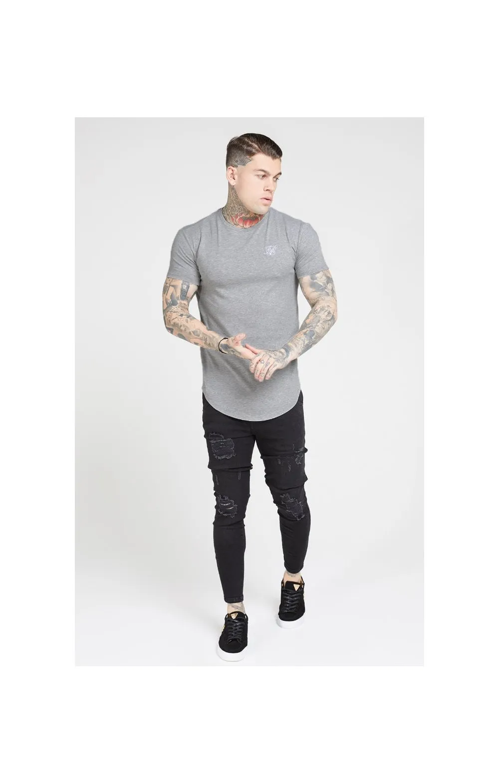 SikSilk S/S Core Gym Tee – Grey Marl sold by Siksilk product image thumbnail 3