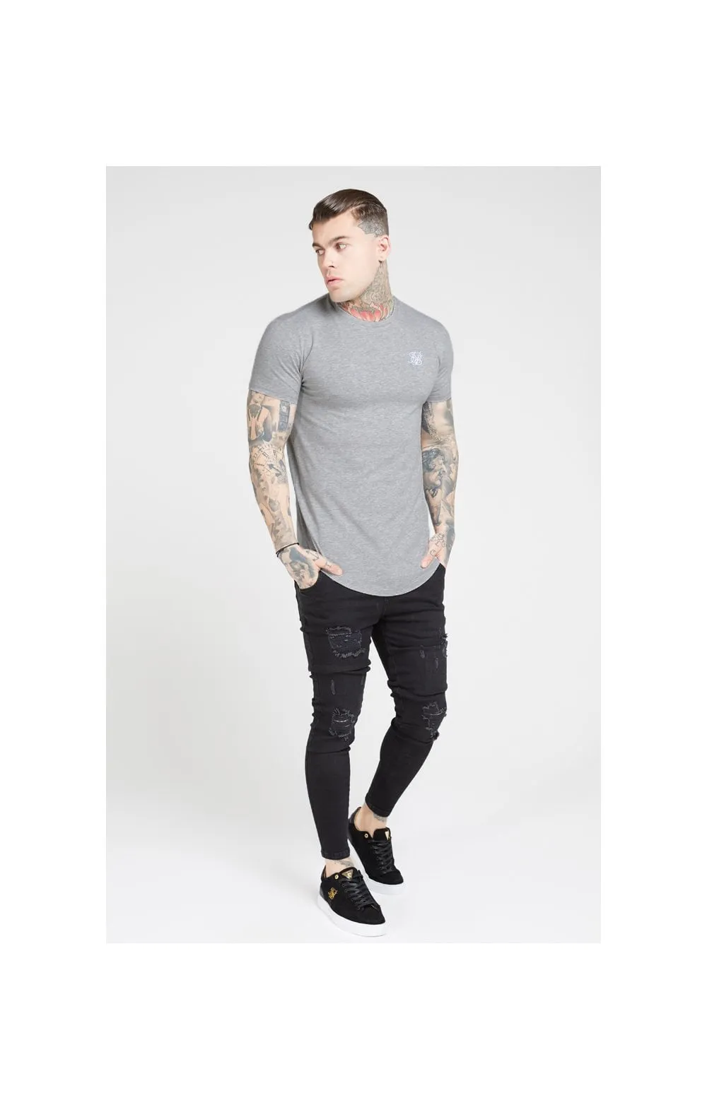 SikSilk S/S Core Gym Tee – Grey Marl sold by Siksilk product image thumbnail 4