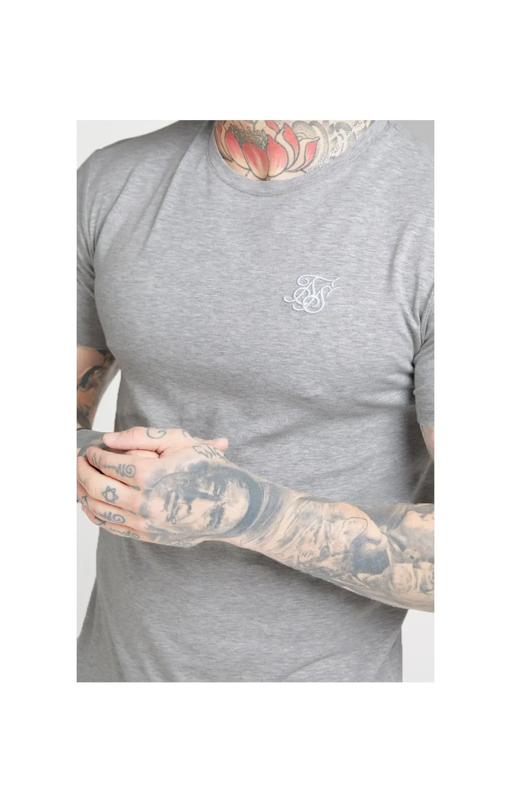 SikSilk S/S Core Gym Tee – Grey Marl sold by Siksilk product image thumbnail 2