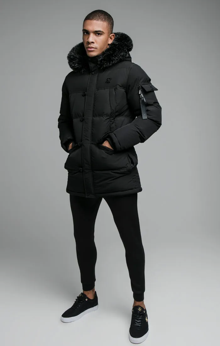 Black Puff Parka sold by Siksilk