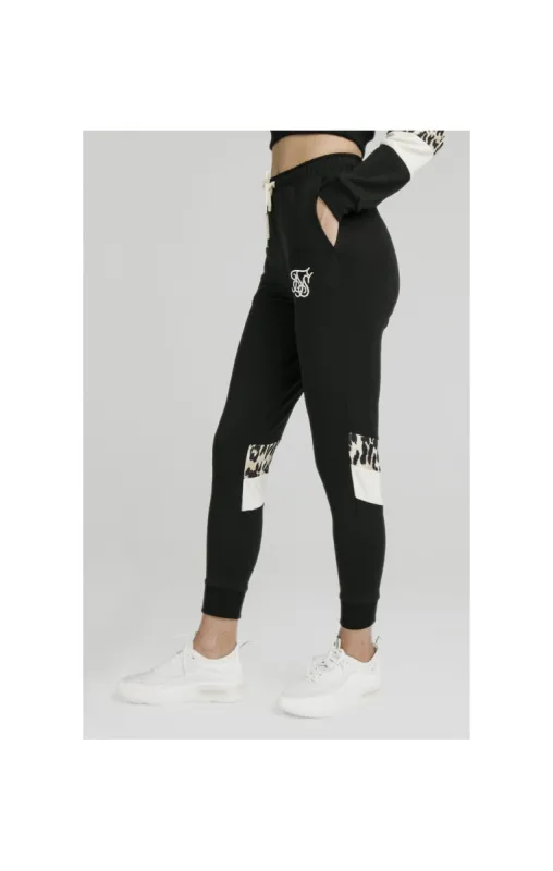 SikSilk Leopard Panel Track Pants – Black made by Siksilk