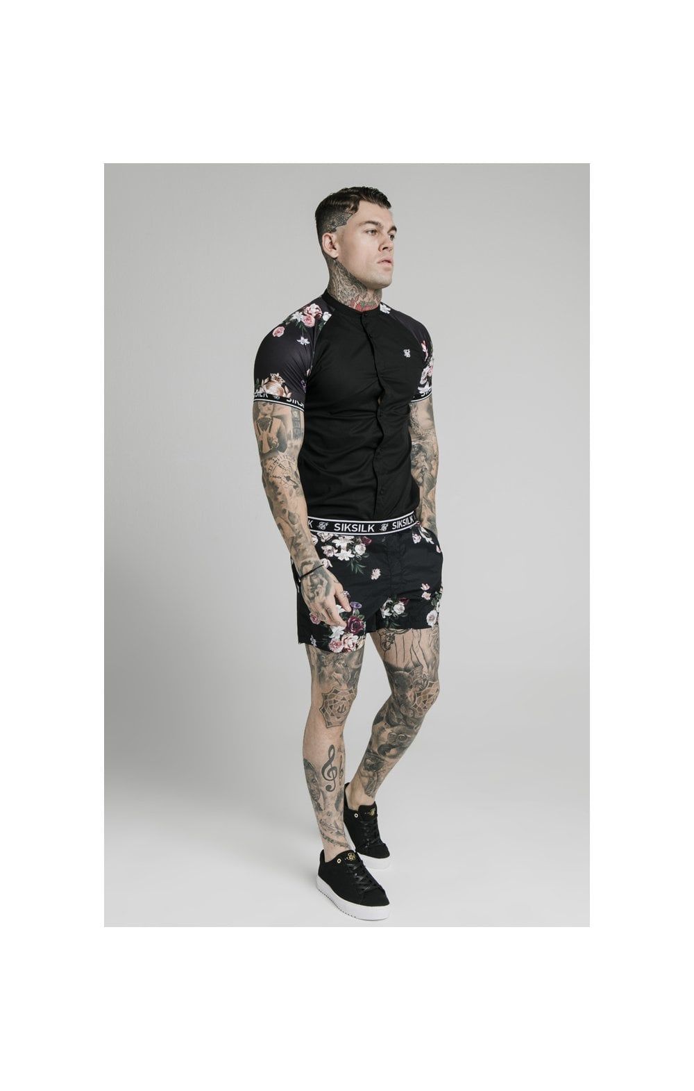 SikSilk S/S Grandad Jersey Sleeve Shirt - Black sold by Siksilk product image thumbnail 4