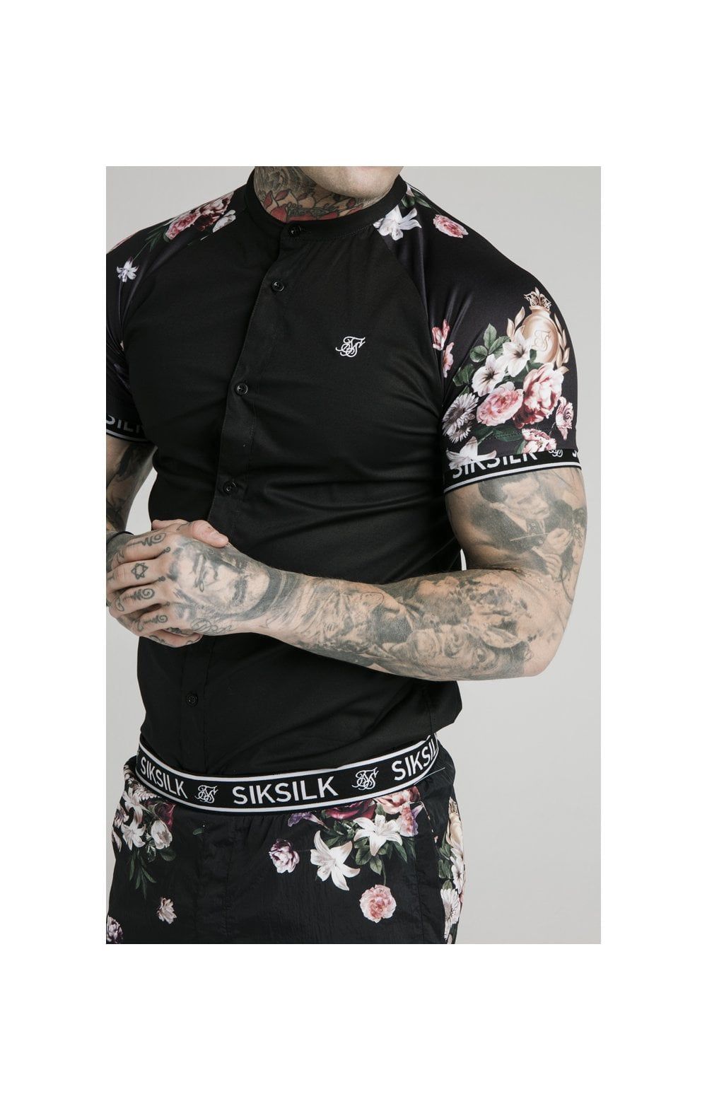 SikSilk S/S Grandad Jersey Sleeve Shirt - Black sold by Siksilk product image thumbnail 2