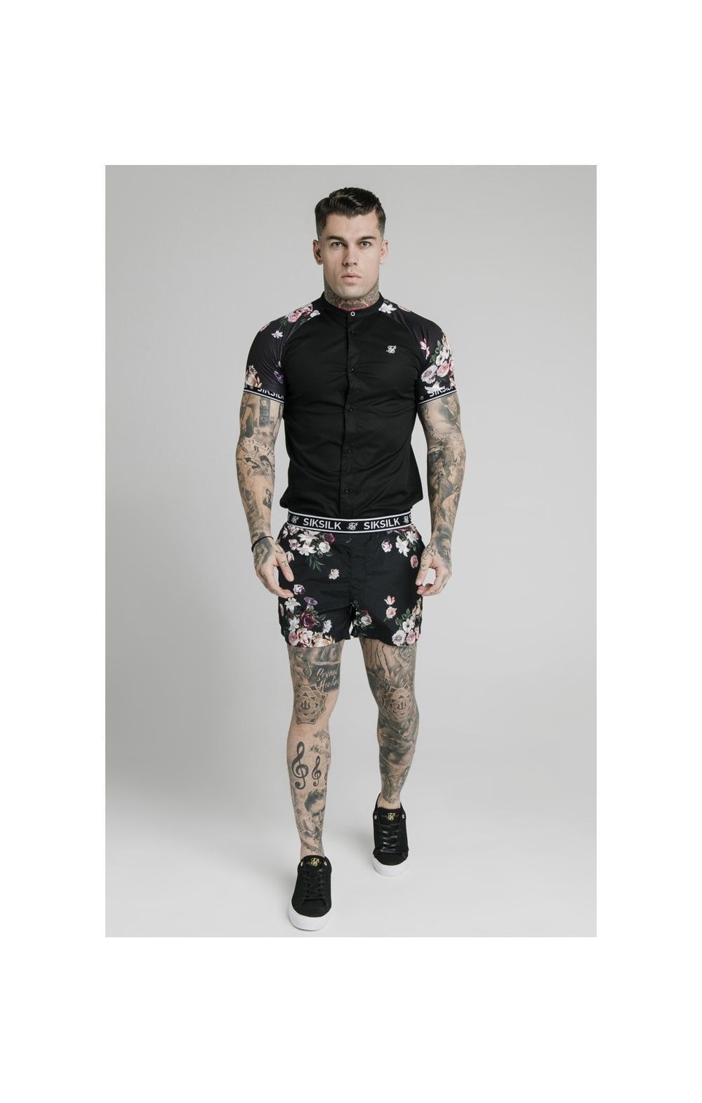 SikSilk S/S Grandad Jersey Sleeve Shirt - Black sold by Siksilk product image thumbnail 3