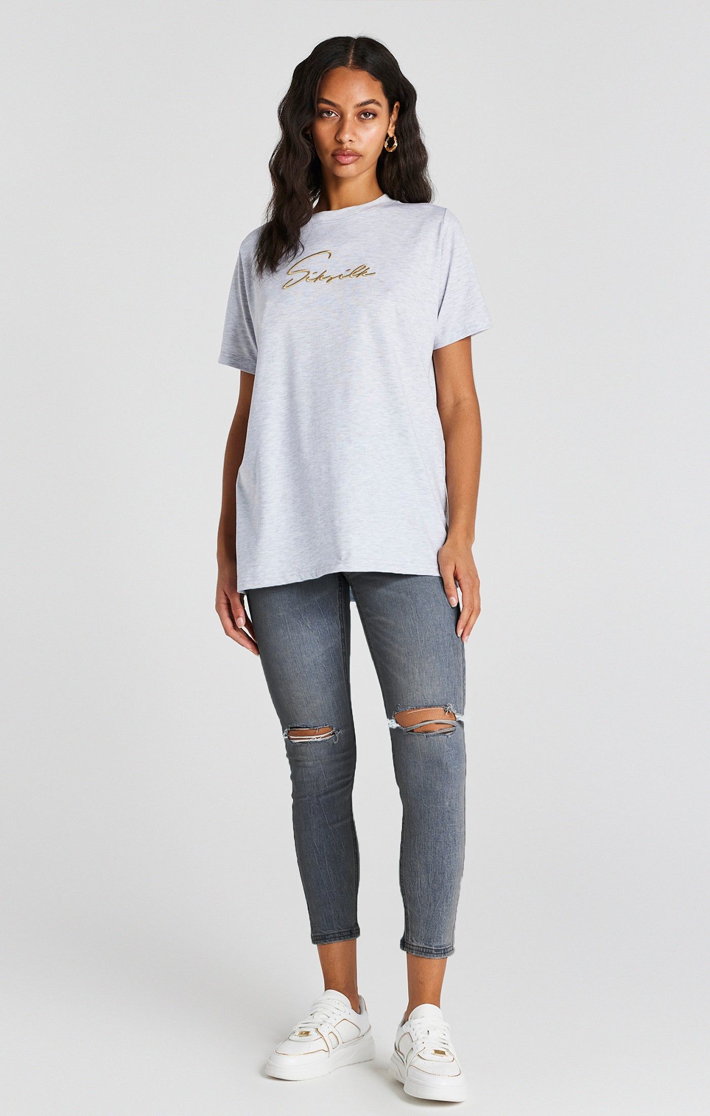 Light Blue Wash Distressed Denim Jean sold by Siksilk product image thumbnail 3