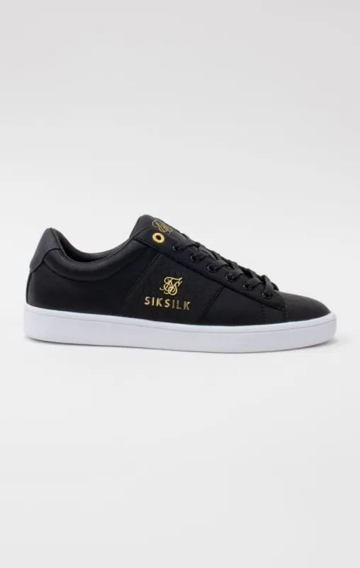 Black Low-Top Classic Trainer With Metal Logo sold by Siksilk