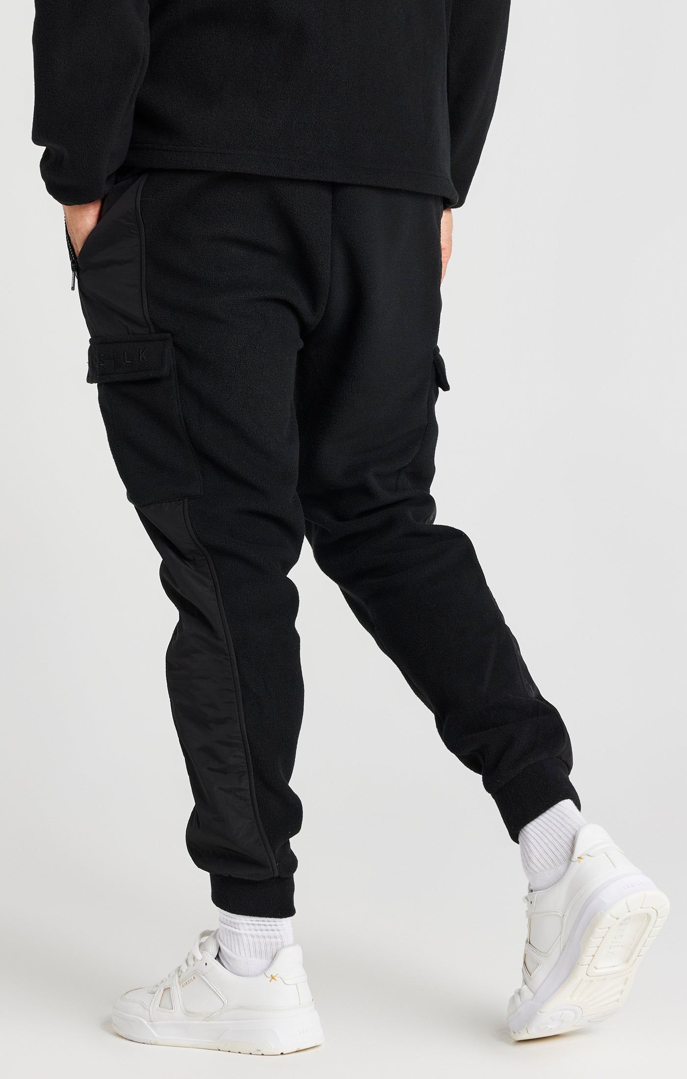 Black Polar Fleece Relaxed Jogger sold by Siksilk product image thumbnail 3