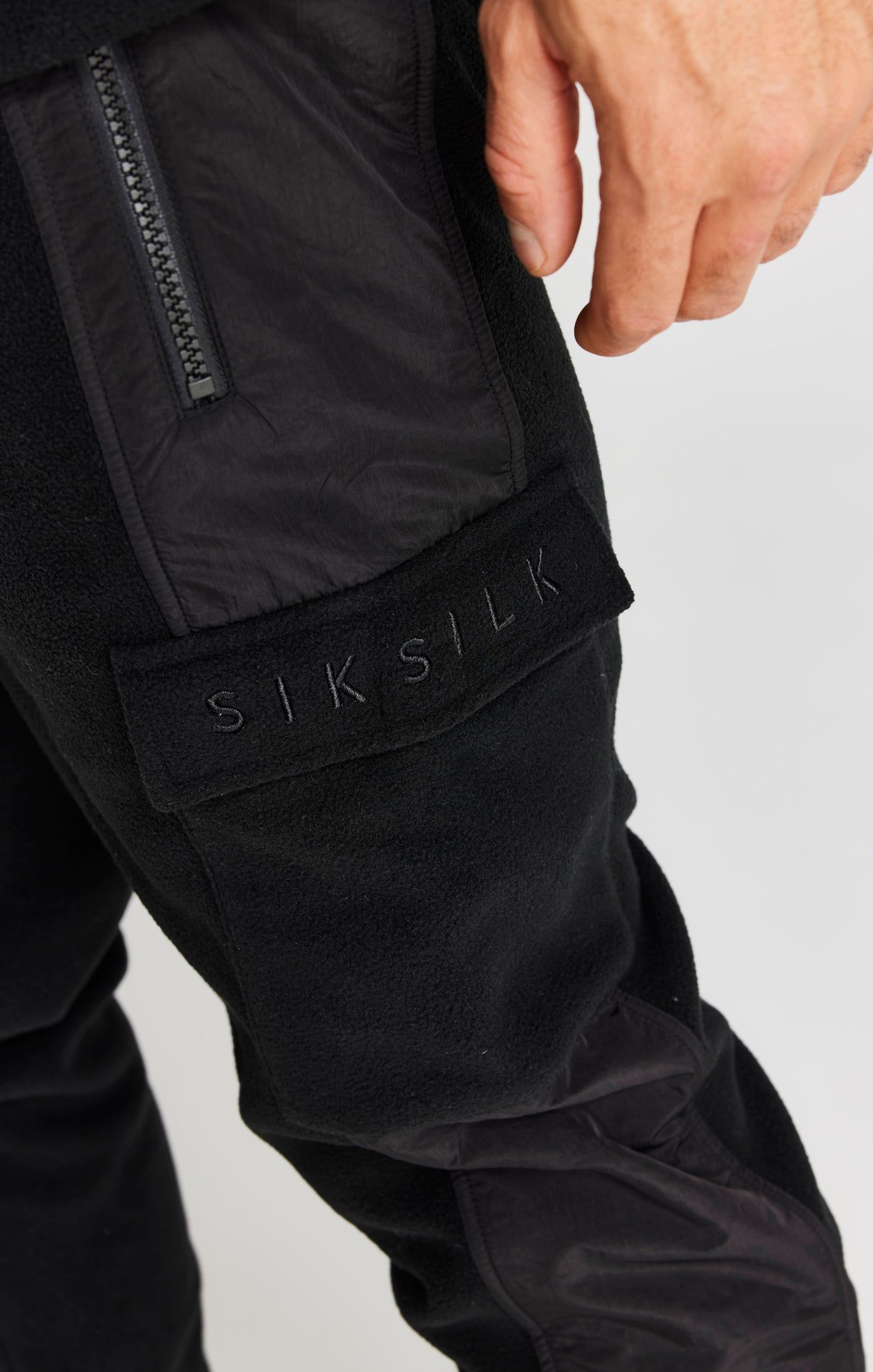 Black Polar Fleece Relaxed Jogger sold by Siksilk product image thumbnail 4