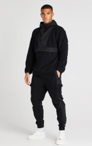 Black Polar Fleece Relaxed Jogger sold by Siksilk