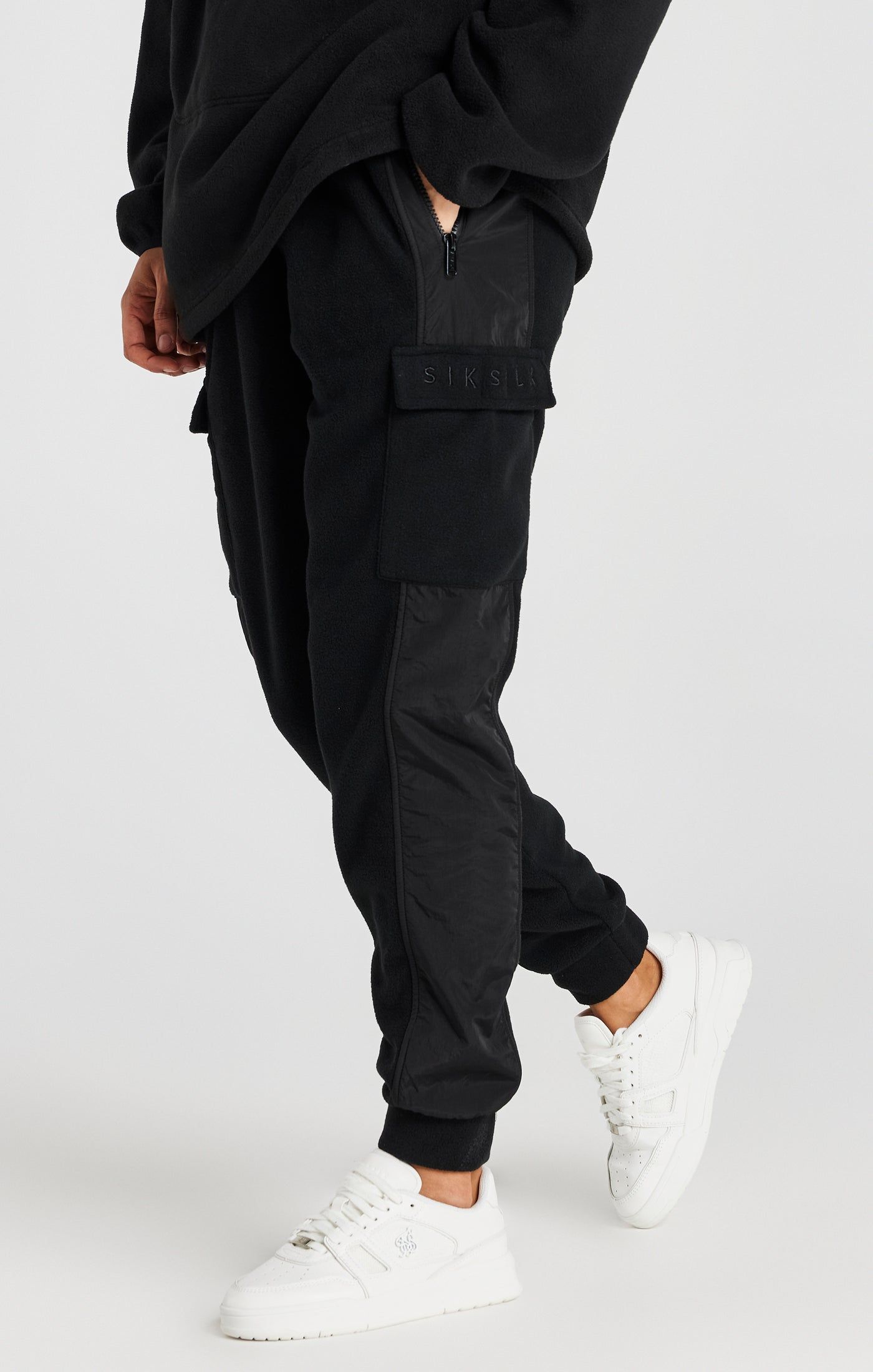 Black Polar Fleece Relaxed Jogger sold by Siksilk product image thumbnail 2