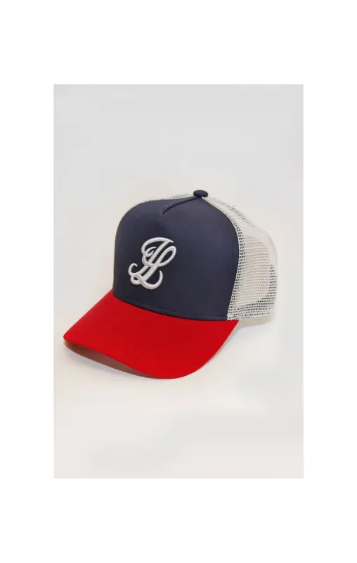 Illusive London Mesh Trucker - Navy,Red & White sold by Siksilk