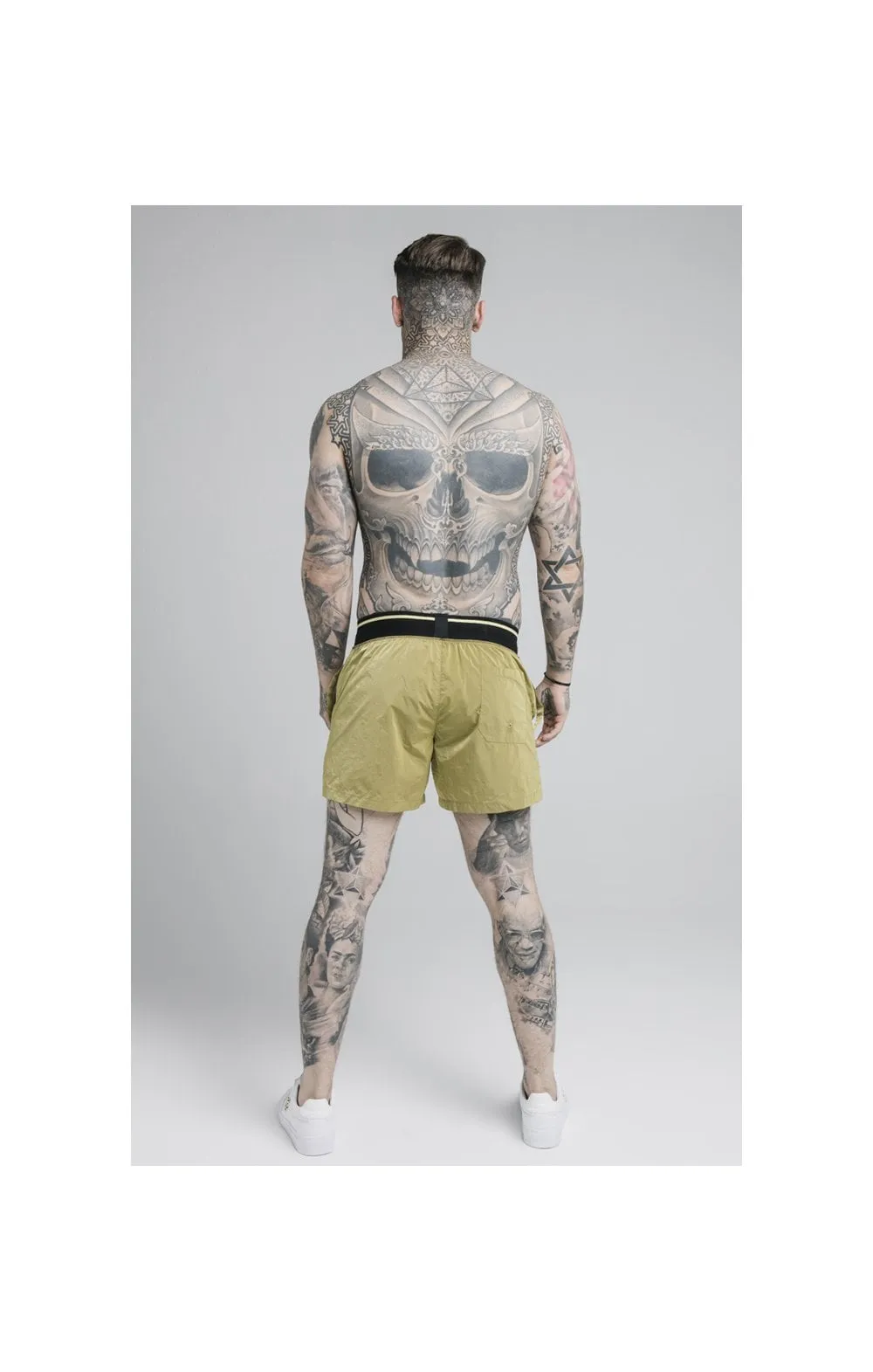 SikSilk Adapt Crushed Nylon Swim Shorts - Khaki sold by Siksilk product image thumbnail 4