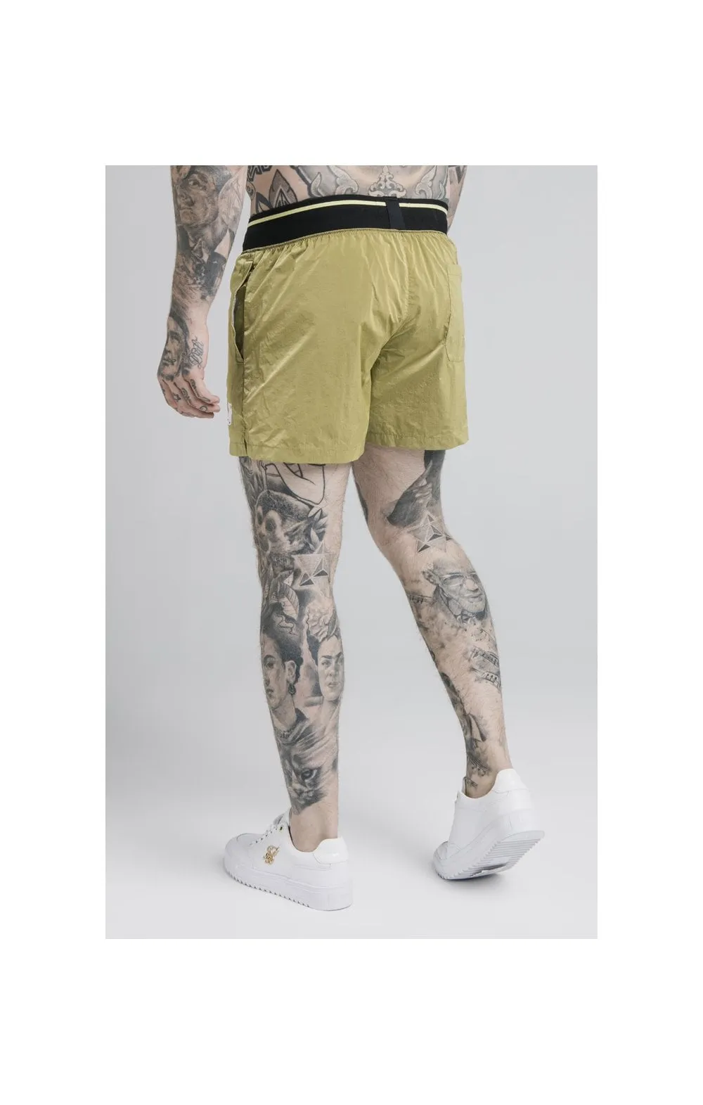 SikSilk Adapt Crushed Nylon Swim Shorts - Khaki sold by Siksilk product image thumbnail 2