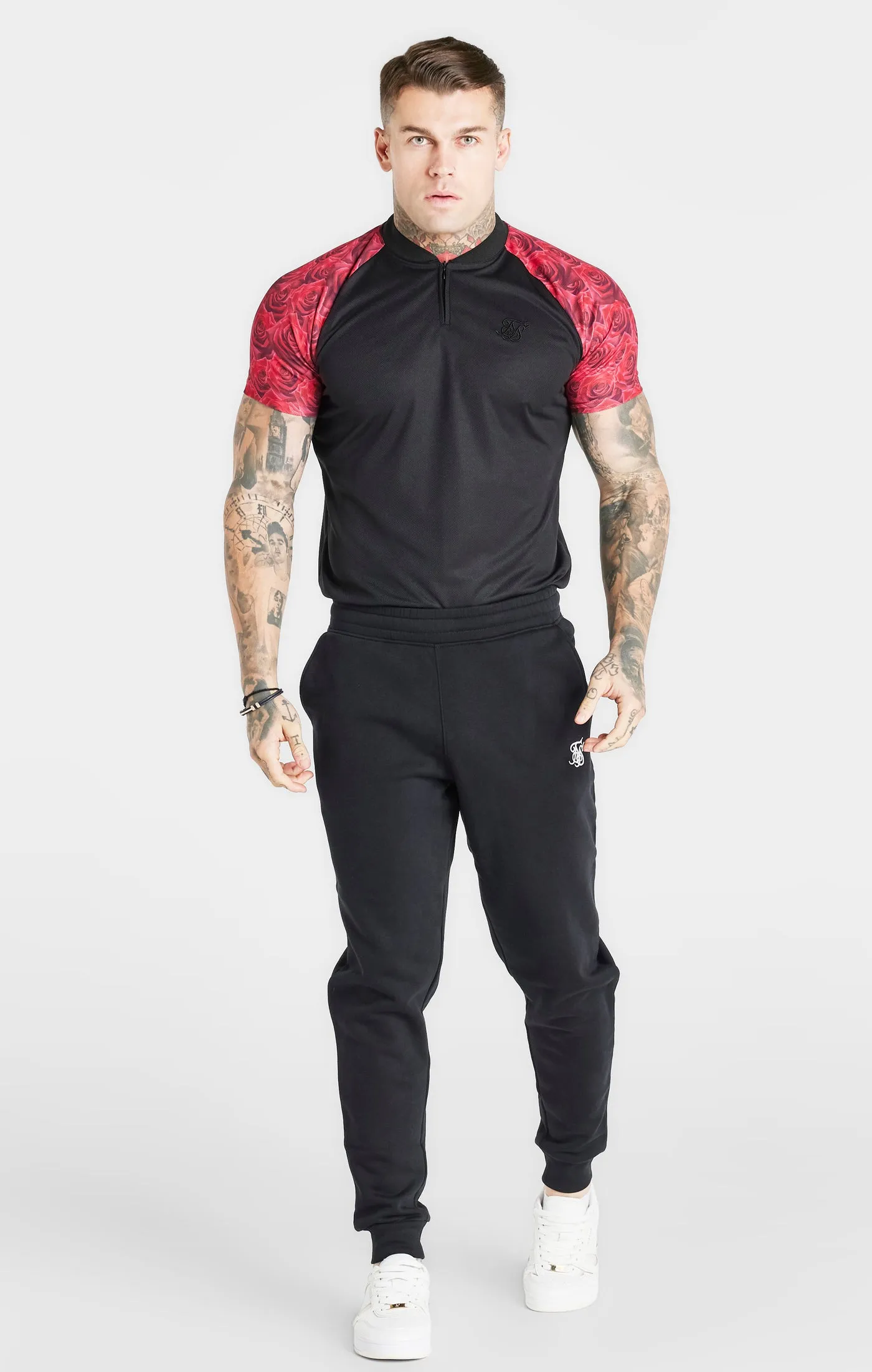 Black Fitted Baseball Jersey T-Shirt sold by Siksilk product image thumbnail 2