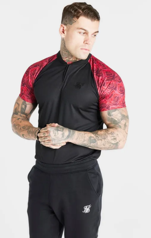 Black Fitted Baseball Jersey T-Shirt sold by Siksilk