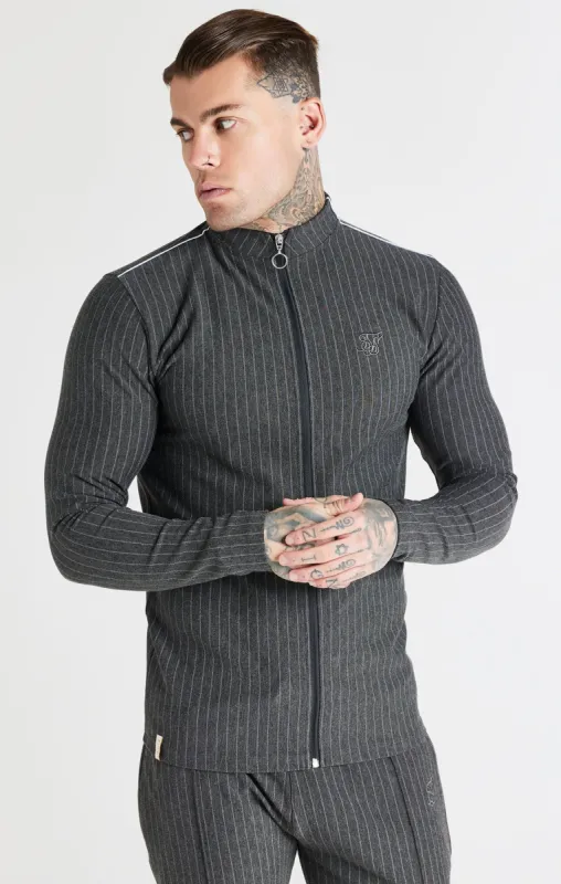 Grey Smart Full Zip Through Drill Top sold by Siksilk